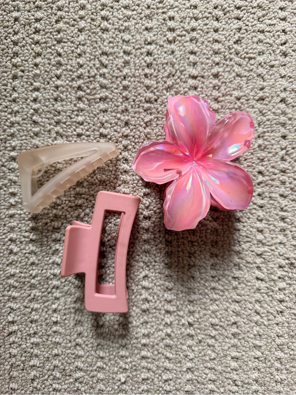 Pink Floral Hair Clip Set - Accessories